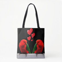 Papegaaien in de liefde Canvas tas