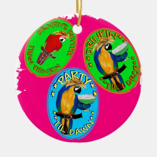 PAPEGAaien Keramisch Ornament (Voorkant)
