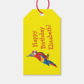 Papegaaien Kinderen Verjaardagsfeestje Cadeaulabel (Voorkant)