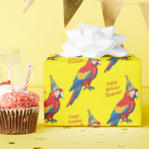 Papegaaien Kinderen Verjaardagsfeestje Cadeaupapier