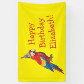 Papegaaien Kinderen Verjaardagsfeestje Spandoek (Verticaal)