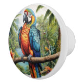 Papegaaien Kleurrijk Tropisch Keramische Knop (Rechts)