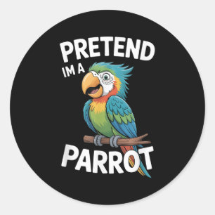 Papegaaien kostuum  ronde sticker