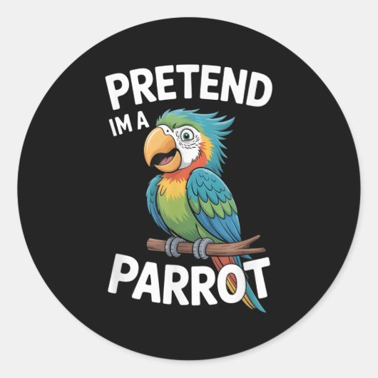 Papegaaien kostuum  ronde sticker (Voorkant)