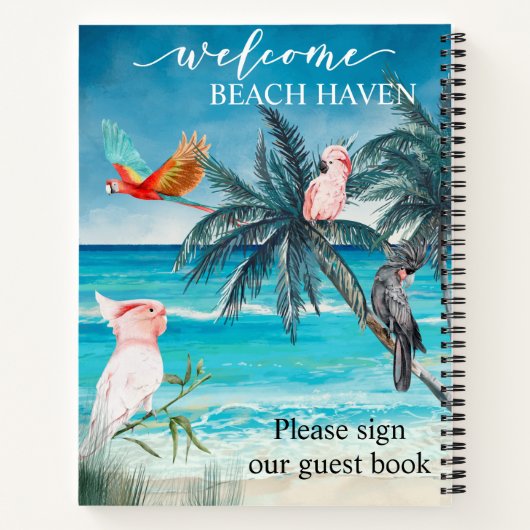 Papegaaien Macaw Cockatoo Beach Vakantiehuis Notitieboek (Achterkant)