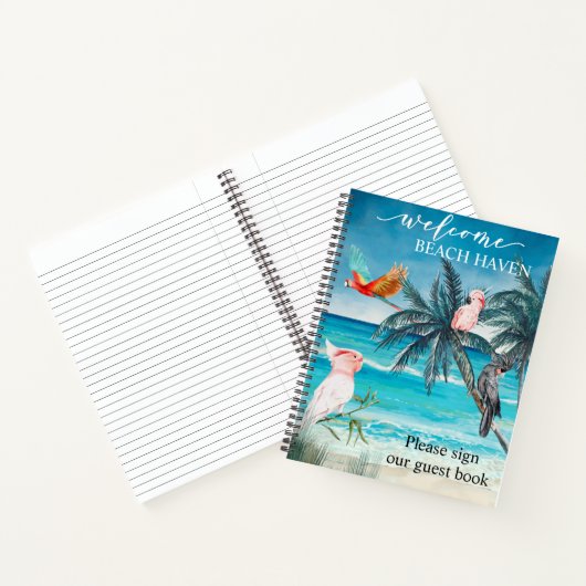 Papegaaien Macaw Cockatoo Beach Vakantiehuis Notitieboek (Binnen)