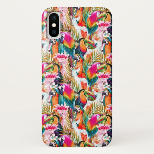 Papegaaien & Palmbladeren Case-Mate iPhone Case (Achterkant)