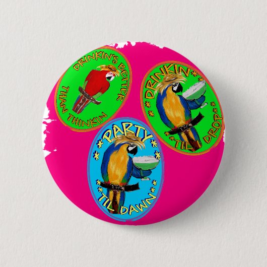 PAPEGAaien Ronde Button 5,7 Cm (Voorkant)