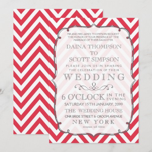 papegaaien Rood en witteschorven bruiloft Kaart (Voorkant / Achterkant)