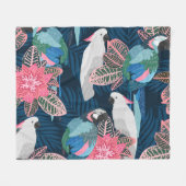 Papegaaien Tropisch:  naadloos patroon Fleece Deken (Voorkant (Horizontaal))