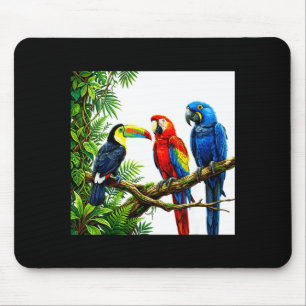 Papegaaien tropische vogels hawaii strandfeest zom muismat