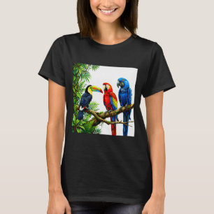 Papegaaien tropische vogels hawaii strandfeest zom t-shirt