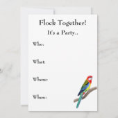 Papegaaien uitnodiging voor feestje (Achterkant)