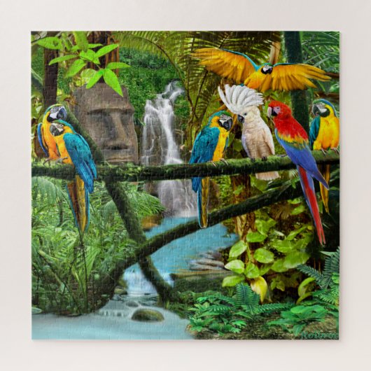 PAPEGAAIEN VAN DE VERBORGEN JUNGLE LEGPUZZEL (Verticaal)