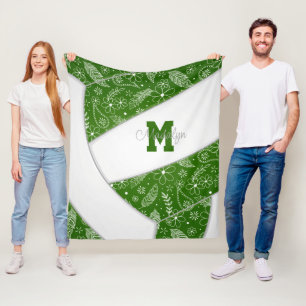 papegaaien veren bloemen bloemen groen volleybal fleece deken