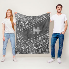 papegaaien veren bloemen donkergrijs volleybal fleece deken