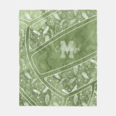 papegaaien veren bloemen groen volleybal fleece deken (Voorkant)