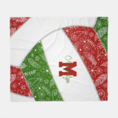 papegaaien veren bloemen rood groen volleybal fleece deken (Voorkant (Horizontaal))