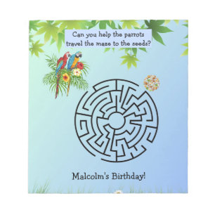 Papegaaien vinden Zaaddoolhof op notitieblokken