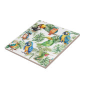 Papegaaien vogels tropisch patroon tegeltje (Zijkant)