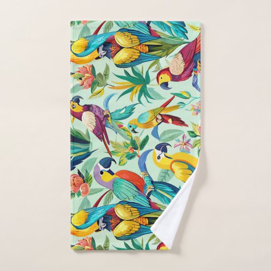 Papegaaien Waterverf Aangepast patroon Bad Handdoek (Handdoek)