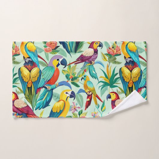 Papegaaien Waterverf Aangepast patroon Bad Handdoek (Handdoek)