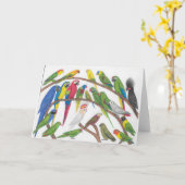 papegaaien wenskaart kaart (Gele Bloem)