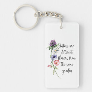 papegaaien Wildbloemen "Zussers zijn ... . ." Sleutelhanger