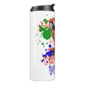 Papegaaien zijn kleurrijk thermosbeker (Gedraaid links)