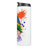 Papegaaien zijn kleurrijk thermosbeker (Geroteerd rechts)