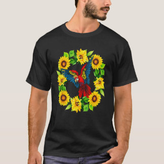 Papegaaienboog Stropdas in zonnebloemen cirkel die T-shirt