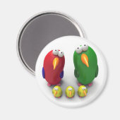 Papegaaienfamilie MAGNET (Voorkant / Achterkant)