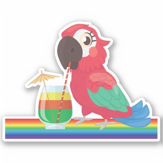 Papegaaienhoofd Jimmy Buffett Sticker (Voorkant)