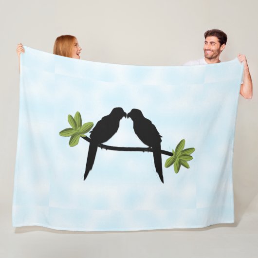 Papegaaienliefde Fleece Deken (In situ)