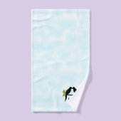 Papegaaienliefde monogram bad handdoek (Handdoek)