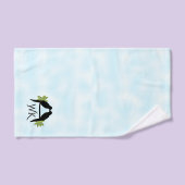 Papegaaienliefde monogram bad handdoek (Handdoek)