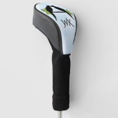 Papegaaienliefde monogram golfheadcover (Schuin)