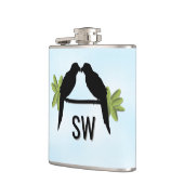 Papegaaienliefde monogram heupfles (Links)