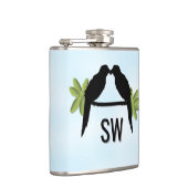 Papegaaienliefde monogram heupfles (Rechts)