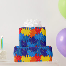 Papegaaienveren patroon scharlaken ara cadeaupapier