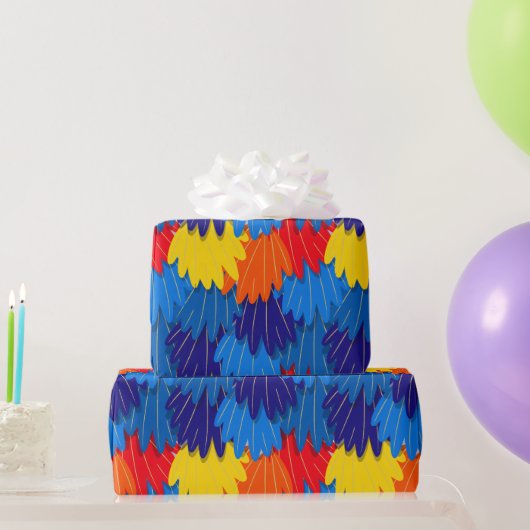 Papegaaienveren patroon scharlaken ara cadeaupapier (Feestgeschenken)