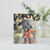 Papegaaienverzorger in Artis, Max Liebermann schil Briefkaart (Staand voorkant)