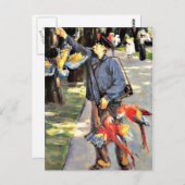 Papegaaienverzorger in Artis, Max Liebermann schil Briefkaart (Voorkant / Achterkant)