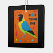 Papegaaienvogel afbeelding perfecte kunst keramisch ornament (Links)