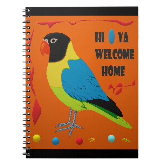 Papegaaienvogel afbeelding perfecte kunst notitieboek (Voorkant)