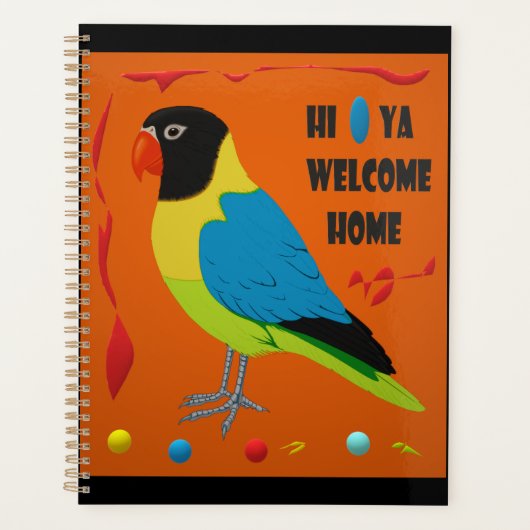 Papegaaienvogel afbeelding perfecte kunst planner (Voorkant)