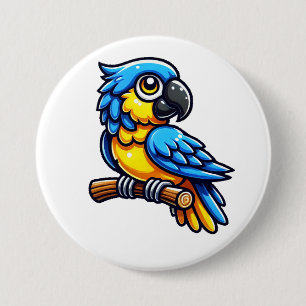 papegaaiknop ronde button 7,6 cm