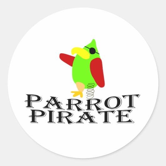 papegaaipiraat ronde sticker (Voorkant)