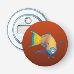 Papegaaivis - Abstract ontwerp - Uitgesneden uit f Button Flesopener
