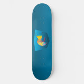 Papegaaivis - ontwerp verloop blauwe achtergrond | persoonlijk skateboard (Voorkant)